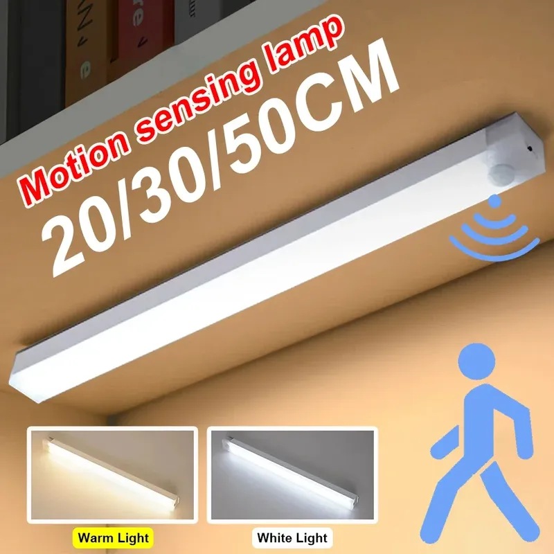 LED Motion Sensor Licht Drahtlose LED Nachtlicht Typ C Wiederaufladbare Licht Schrank Garderobe Lampe Treppe Hintergrundbeleuchtung Für Küche