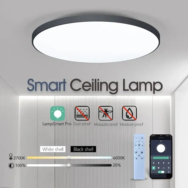 Smart LED Decken leuchte 36W 50W 220V dimmbare moderne LED Decken leuchten mit App Fernbedienung für Schlafzimmer Wohnzimmer