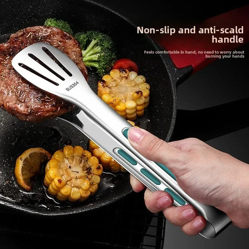 Edelstahl Lebensmittel Zange Haushalt Küche Verdickte Hitzebeständige Steak Zange Lebensmittel Buffet Grill Gebratenes Fleisch Brot Clips