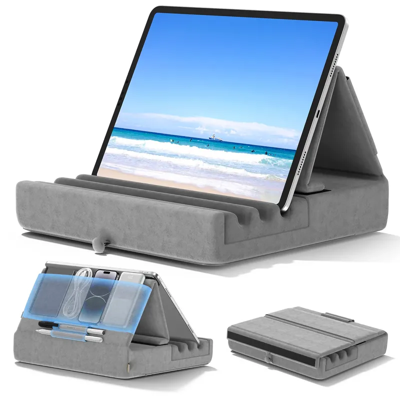 Kdd Tablet Kissen halter faltbarer iPad Ständer für Schoß bett und Schreibtisch Tablet Soft Pad Dock mit Tasche & Stift halterung für iPad Pro