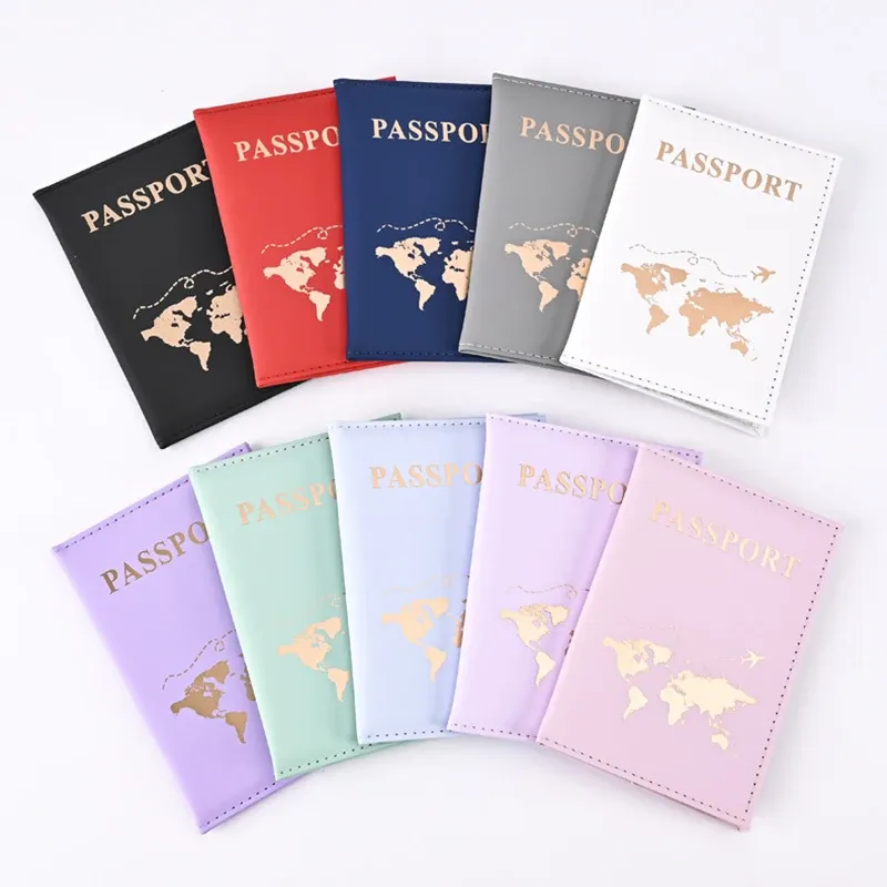 Mode Reisepass Schutzhülle Welt Muster Reise Reisepass Brieftasche Geschenk PU Leder Karte Fall Abdeckung Unisex Lagerung Tasche