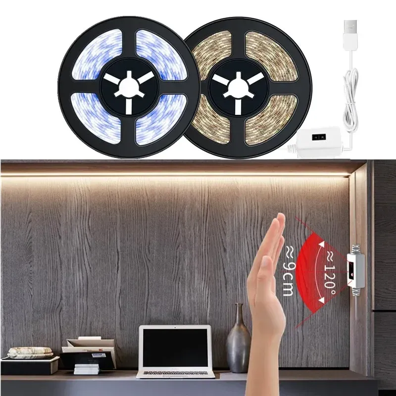 5V LED Unterschrankleuchte USB Smart Dimmer Geste Sensor Schaltersteuerung für Schrank Schrank Küche Kleiderschrank Theke Schlafzimmer