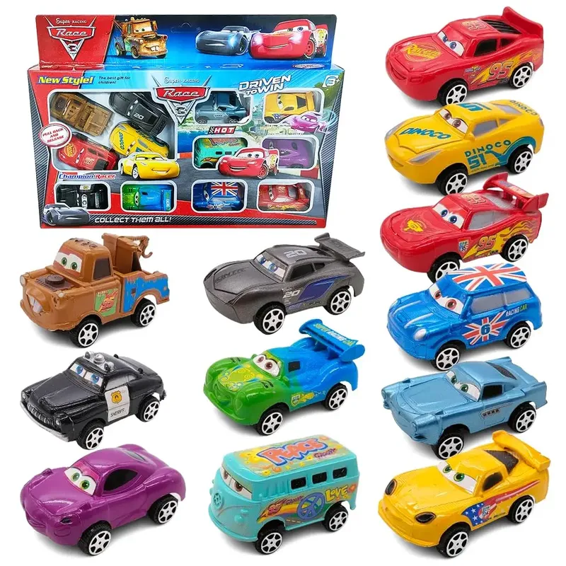 Neue Disney Pixar Cars 3 Rebound Cars 12-teilige Serie Lightning McQueen Jackson Storm Kunststoffauto Modell Spielzeug Boutique Geschenkbox ﻿
