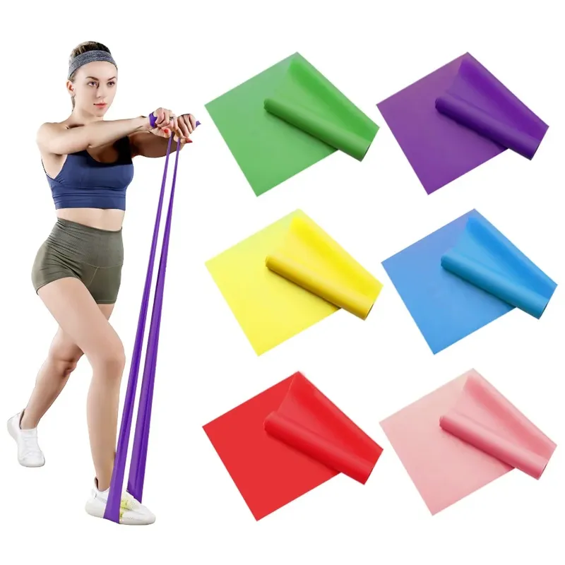 Lange Trainings-Stretchbänder, Yoga-Pilates-Widerstandsband für den körperlichen Körper, zu Hause, Kraft, elastische Übungsbänder