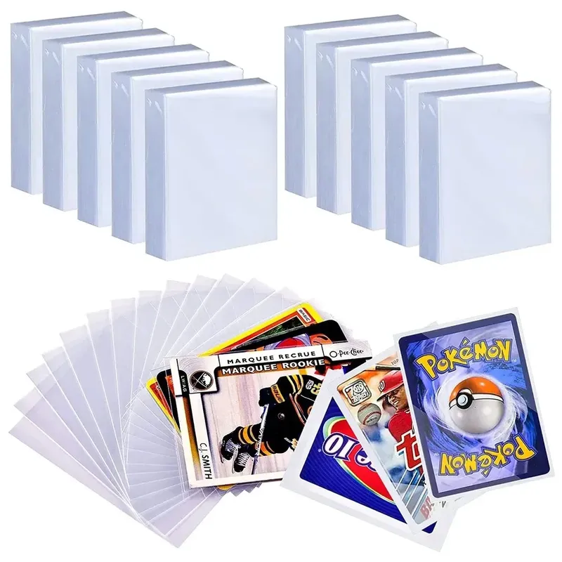 100 Stück transparente Spielkarten abdeckung klare Schutzhülle Halter für Pokemon Brettspiel ID Trading Ordner Foto beutel Kit