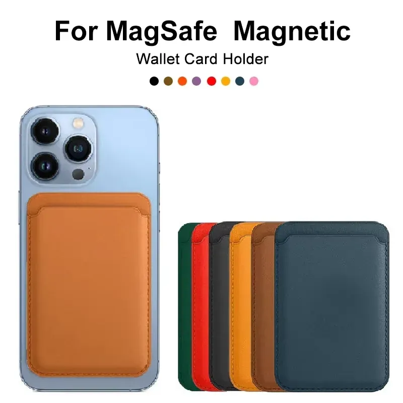 Magnetische Leder-Brieftaschenhülle mit MagSafe für iPhone 17 16 15 14 13 12 11 8 Samsung Huawei Kartenhalter mit Magnetabdeckungen