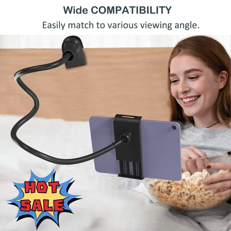 360-Grad-Lazy-Bett, Schwanenhals, Handy, Tablet-Ständer, verstellbar, flexibel, Armhalterung, Clip, IPad, Tablet, IPhone, Samsung, Zubehör