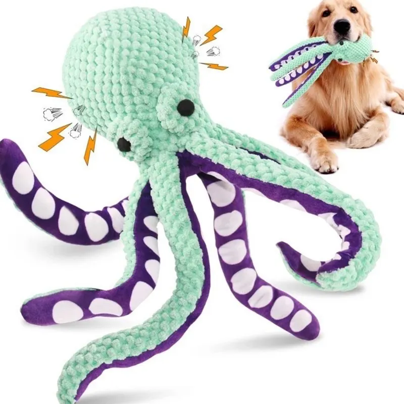 Hund Haustier Plüsch Oktopus Spielzeug interaktiver Sound Anti-Abriss zu Hause große und kleine Hund Langeweile Begleiter Spielzeug