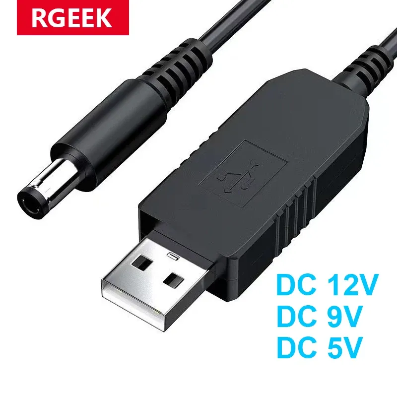5,5*2,1mm WiFi zu Powerbank Kabel Stecker DC 5V zu 12V USB Kabel Boost Konverter Step-up Kabel für Wifi Router Modem Fan