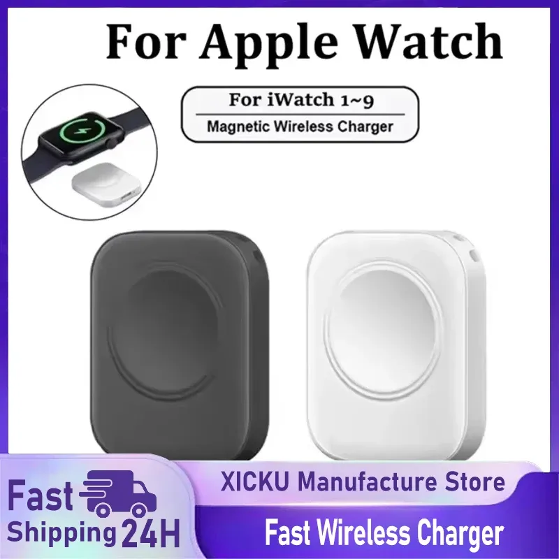 Magnetisches kabelloses Schnellladegerät für Apple Watch Serie 5, 6, 7, 8, 9, SE Typ C, für iPhone, Konvertierung, Ladegerät für iWatch Serie 2, 3, 4, 5, 6