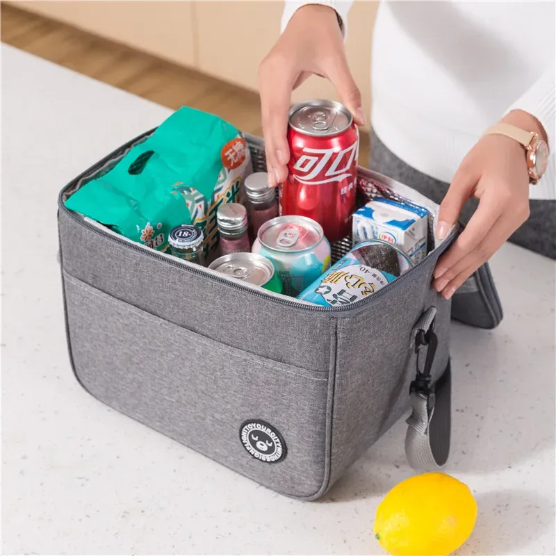 Handgehaltene Kapazität mit Schultergurt, isolierte Tasche, Lunchbox-Tasche, verdickte wasserdichte Lunchtasche für Studenten. -zmt