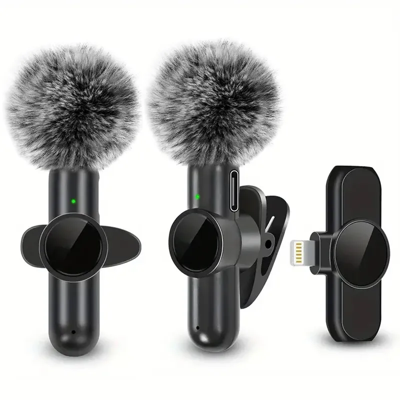 Wireless Lavalier-mikrofon Mit Winddicht Abdeckung Audio Video Aufnahme Mini Mic Für iPhone Android Handy Mikrofon