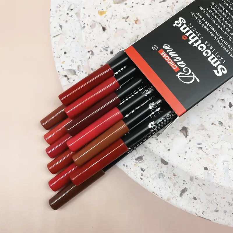 12-teiliges, langlebiges Lippenstift-Set mit professionellem Lipliner-Stift und mattem Lipgloss für Frauen, Valentinstagsgeschenke