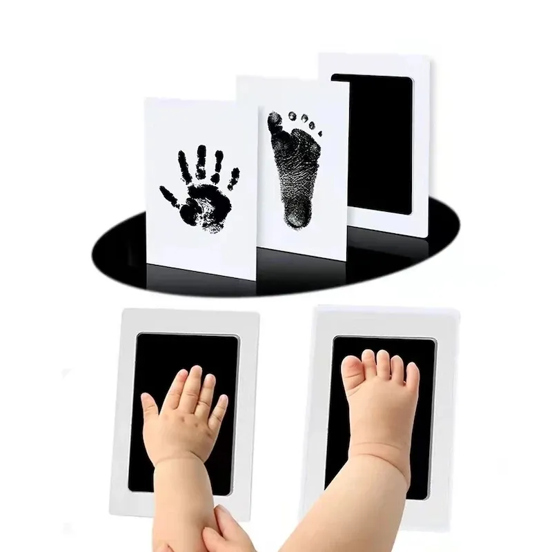 Neugeborenen Baby DIY Hand Und Fußabdruck Kit Tinte Pads Foto Rahmen Handabdruck Kleinkinder Souvenir Zubehör Sicher Sauber Baby Dusche Geschenk