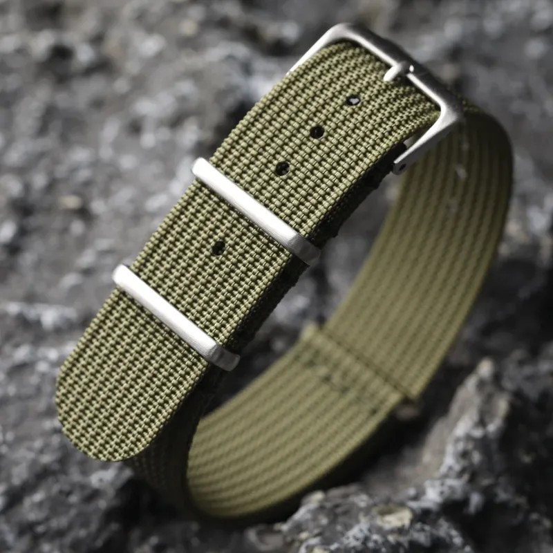 Neues geripptes Nylon-Uhrenarmband, Nylon-Uhrenarmband, 18 mm, 20 mm, 22 mm, Uhrenarmband-Zubehör für Militäruhrenarmbänder