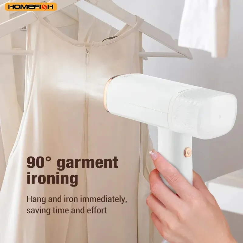 HOMEFISH Dampfglätter, 130 ml, tragbarer Stoffdampfer, schnell aufheizbar, 1000 W Eisen-Dampfreiniger für Zuhause, Reisen, tragbar