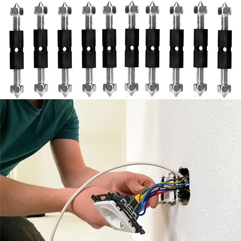 10-teilige Wandschalter-Stecknuss-Kassettenreparatur, verstellbare Kassettenschrauben, Stützstange mit Schraubenschlüssel, elektrisches Zubehör