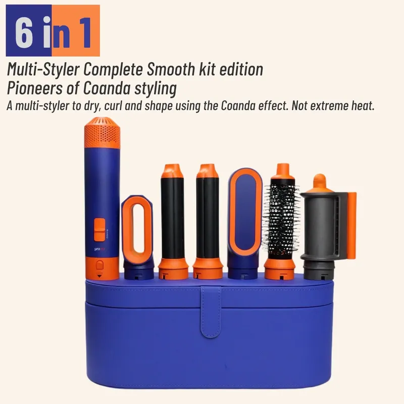 6-in-1-Haarstyler, neuer glatter Haartrockner für Haare, 6-in-1-Haarstyler mit Curling-Fass, Heißluftbürste, Styling-Tool, MultiStyler