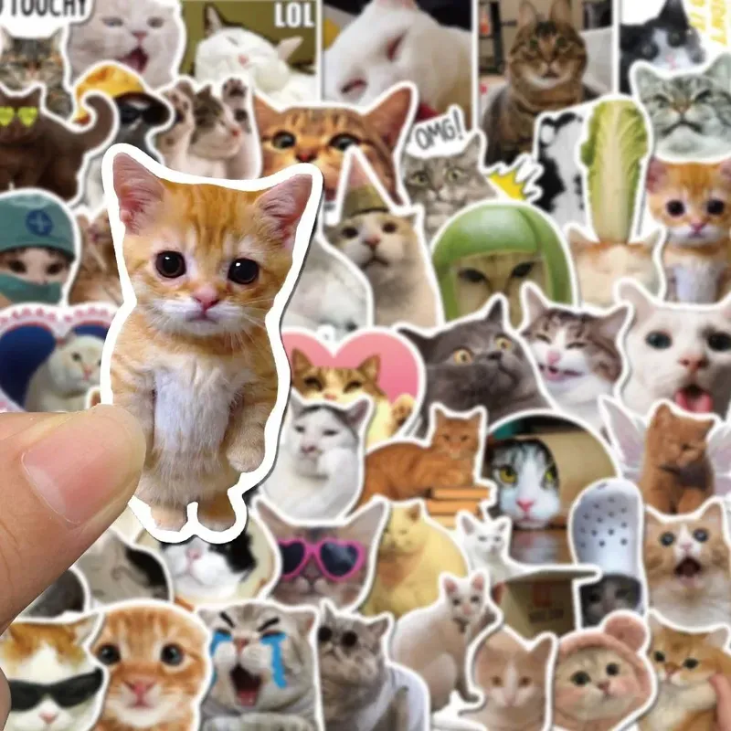 10/30/50PCS Kawaii Liebe Katze PVC Aufkleber Ästhetische kinder Koreanische Dekoration Scrapbooking Schreibwaren Schule Liefert für Kinder