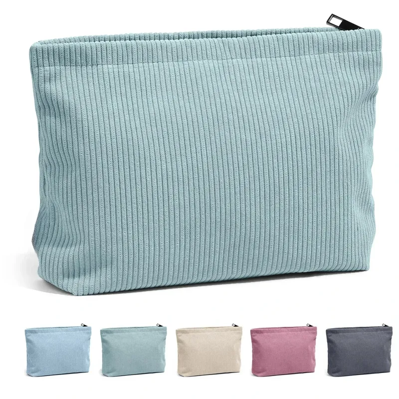Cord Reise Kosmetik Tasche Tragbare Make-Up Lagerung Tasche Geldbörsen Frauen Große Kapazität Zipper Make-Up Organizer Lagerung Kupplung