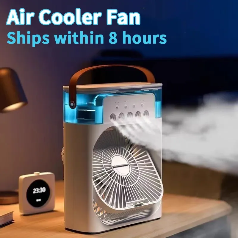 Neue 3-in-1-Ventilator, Klimaanlage, Haushalt, Mini-Luftkühler, LED-Nachtlicht, tragbarer Luftbefeuchter, Lufteinstellventilator, Büro- und Heimventilator