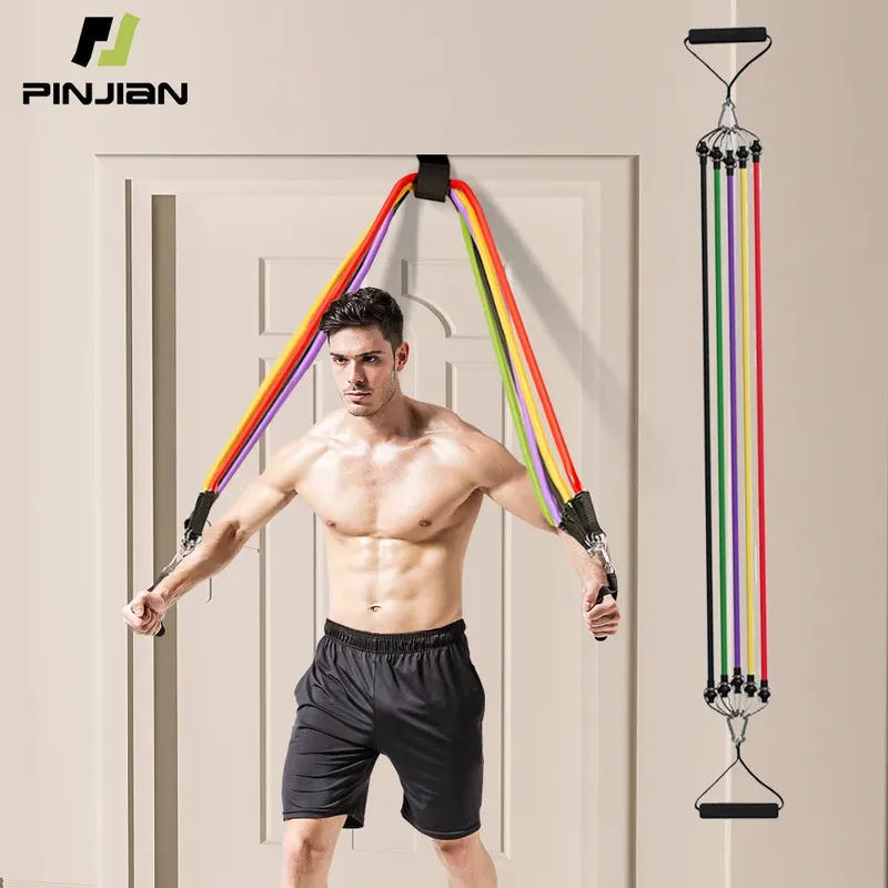 10-14 teile/satz Pull Seil Bodybuilding Widerstand Bands Set Multi-funktion Spanner Anzug Muscle Training Gürtel Elastische bänder