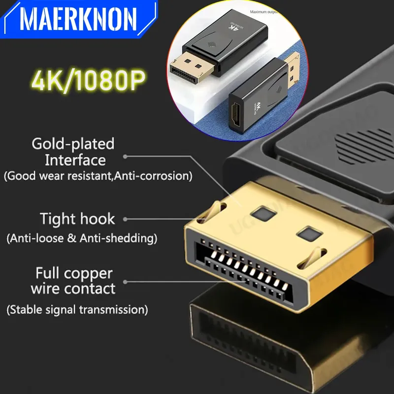 1080p/4K Display Port Zu HDMl-kompatibel Adapter Konverter Video Audio Stecker Schalter DP Zu HDTV stecker Für Computer TV Laptop
