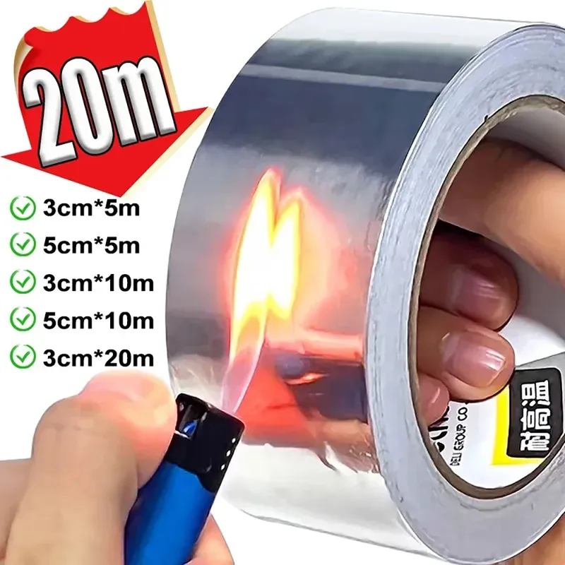 Aluminiumfolie Hochtemperatur-Klebeband für Kochfeld, selbstklebend, fettdicht, Anti-Schimmel, feuchtigkeitsbeständig, Aufkleber für Arbeitsplatten, Küche