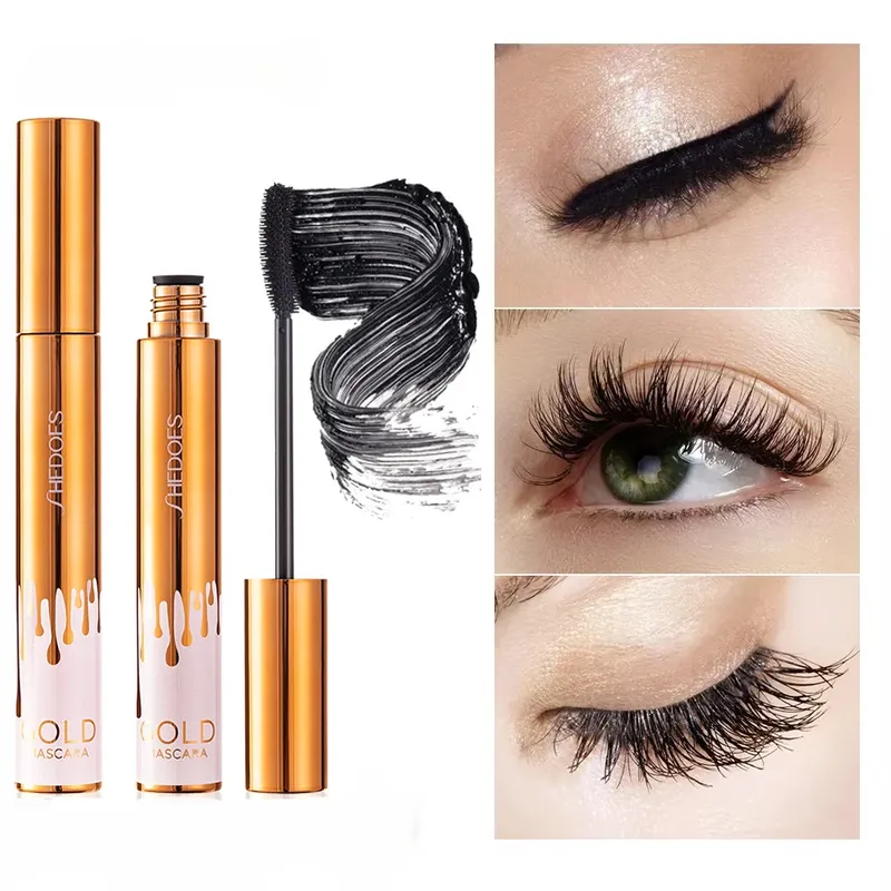 3D Mascara Wimpern Verlängerung Schwarz Wimpern Wimpern Verlängerung Wimpern Pinsel Schönheit Make-Up Langlebige Gold Farbe Mascara