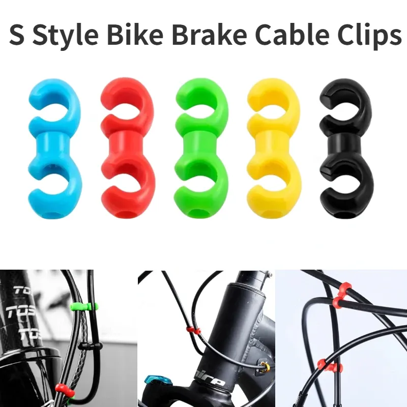 10 stücke S Stil Fahrrad Brems Kabel Clips Drehbare MTB Bike Shift Bremse Getriebe Kabel Schnalle Radfahren Kreuz Schlauch Guide linie Clips