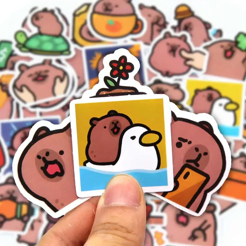 10/50/100 Stück Capybaras Aufkleber Cartoon Niedliche Aufkleber Spielzeug Briefpapier Gitarre Telefon Fahrrad Laptop Gepäck Auto Graffiti Kinder Aufkleber