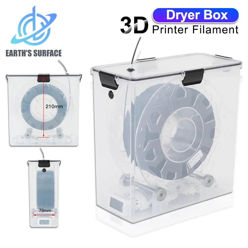 3D-Drucker-Teile, Filament-Trockner-Box, luftdicht und feuchtigkeitsbeständig, Echtzeitüberwachung für 3D-Drucker-Werkzeuge, Aufbewahrungsbox-Halter