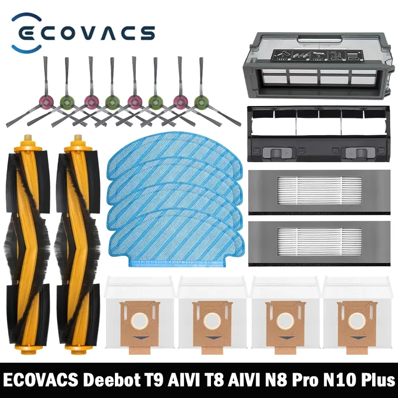 ECOVACS Deebot T8 AIVI T9 AIVI N8 Pro AIVI N9 N10 N10 Plus Zubehör Hauptbürste, Seitenbürste, Filter, Staubbeutel, Hepa-Filter