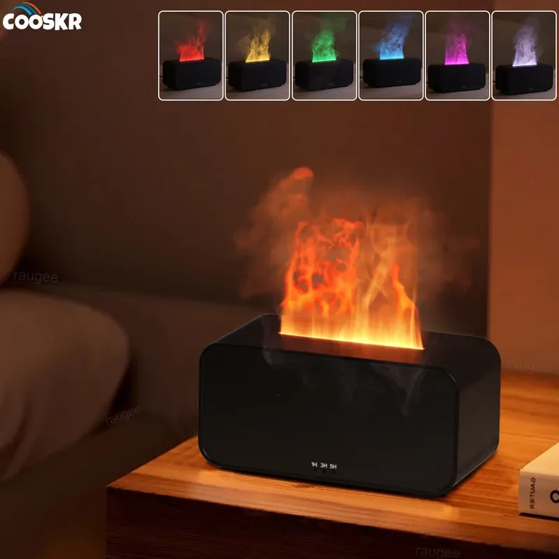 Luft Aroma Luftbefeuchter Diffusor Ätherische Öle Luftbefeuchter Mini Flamme Automatische Duft Diffusor Hause Luftbefeuchter Mit LED-Licht