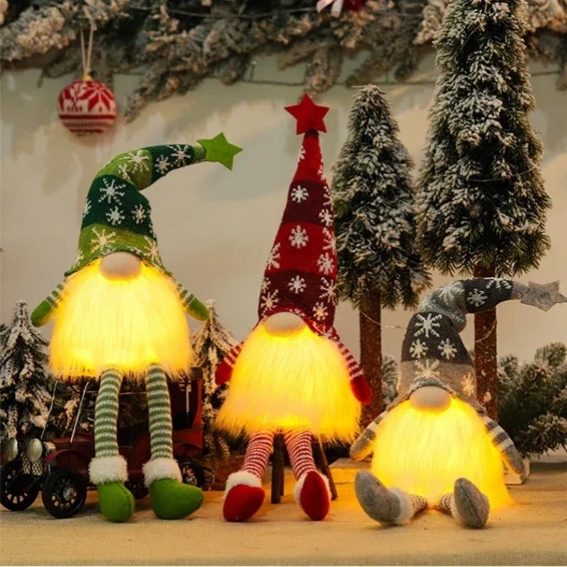 Weihnachten Gnome Gesichtslose Puppe Nachtlicht Frohe Weihnachten Dekorationen Für Zuhause Urlaub Ornament Weihnachten Geschenk Navidad Neue Jahr