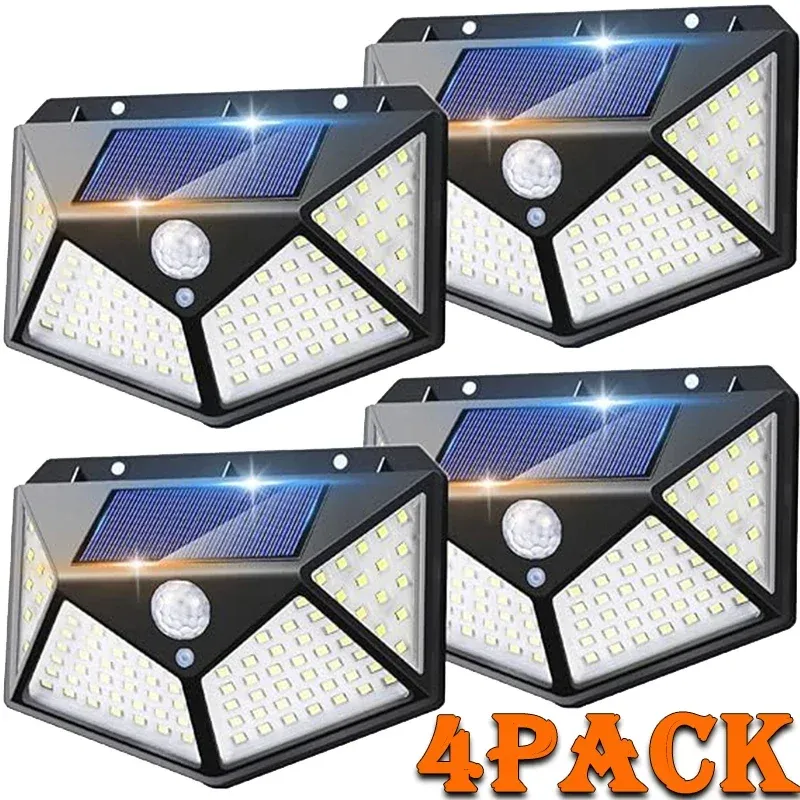 /4pcs LED Solar Wand leuchten Outdoor Solar Lampe Bewegungs sensor Solar betriebene Sonnenlicht Straßen laterne für Garten Nachtlicht