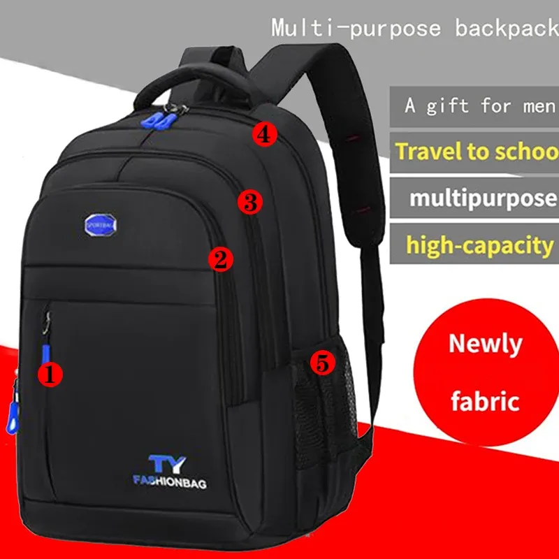 Business-Rucksack für Herren und Damen im neutralen Stil, geeignet für Reisen, Studenten. Aus Nylonmaterial.