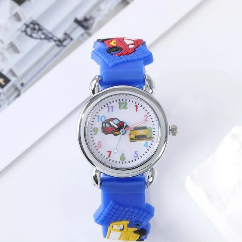 Mode Farbe Cartoon Auto Kinder Uhr Grundschule Junge Kinder Uhr 3D Silikon Armband Geschenk