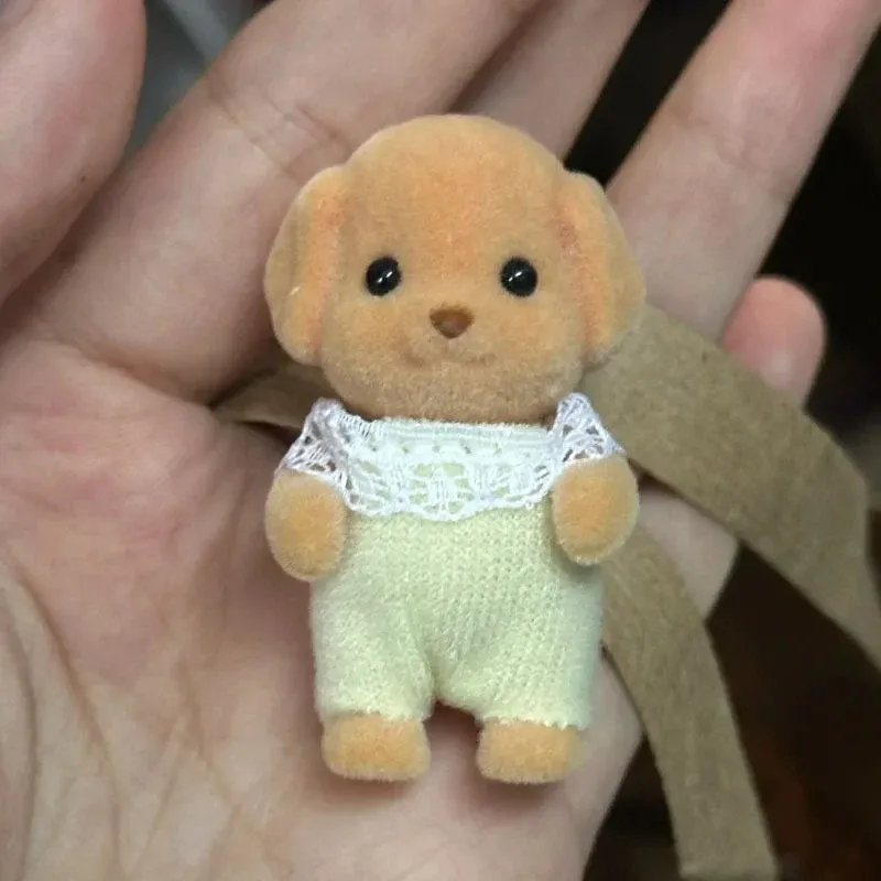 Gliedmaßen bewegliche Wald familie Tier figur Pudel beflockt zottelige Figur Hund Modell Spielzeug Puppenhaus Miniaturen Zubehör für Kinder