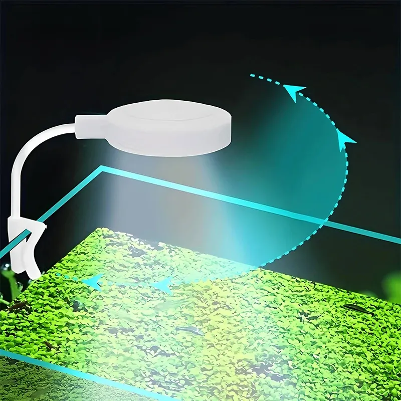 Aquariumlicht mit Adapter, LED-Clip auf Aquariumlicht, kleines Vollspektrum-USB-Licht 360° °   Rotationsbeleuchtung