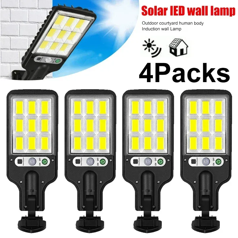 Leistungs starke LED Solar Outdoor LED Innenhof Wand leuchte wiederauf ladbare menschliche Körper Induktion Garten terrasse Garagentor Straßen beleuchtung