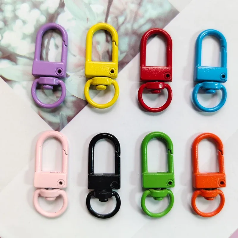 10/50 Stück bunte Karabinerverschluss Schlüsselanhänger Karabinerverschlüsse rotierende Schlüsselanhänger Verschlusshaken Metall Karabinerhaken DIY Bastelzubehör