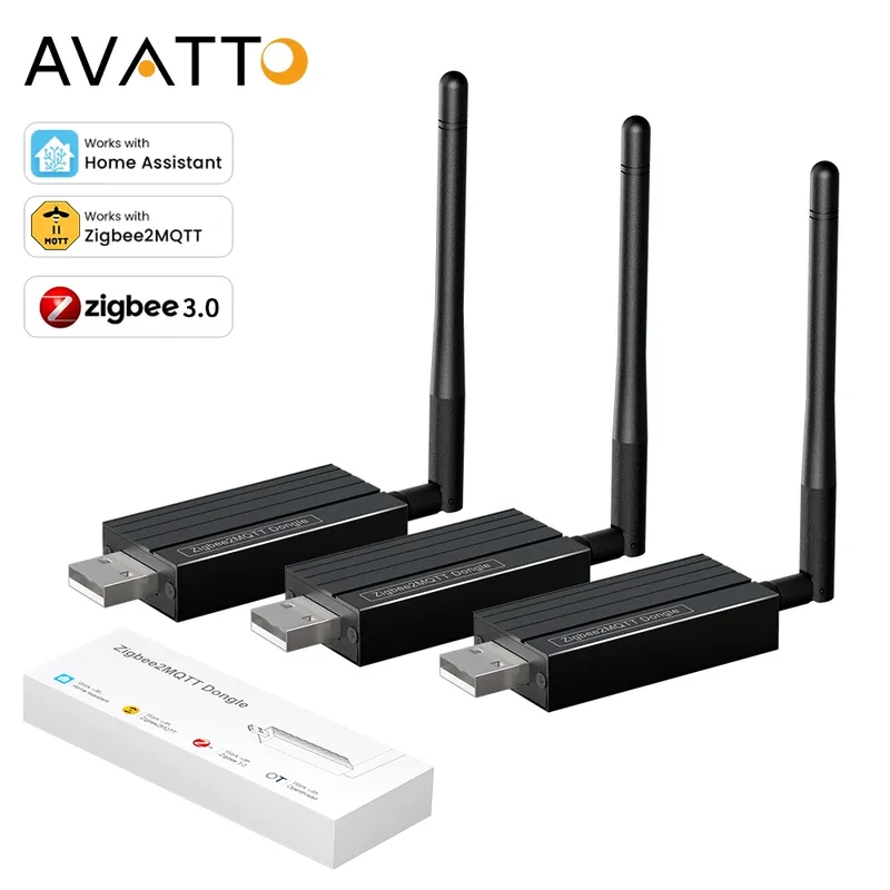 AVATTO Zigbee 3.0 USB-Dongle Plus Universal Zigbee Wireless Gateway Hub unterstützt Home Assistant Zigbee2MQTT, Raspbian Ubuntu Macos