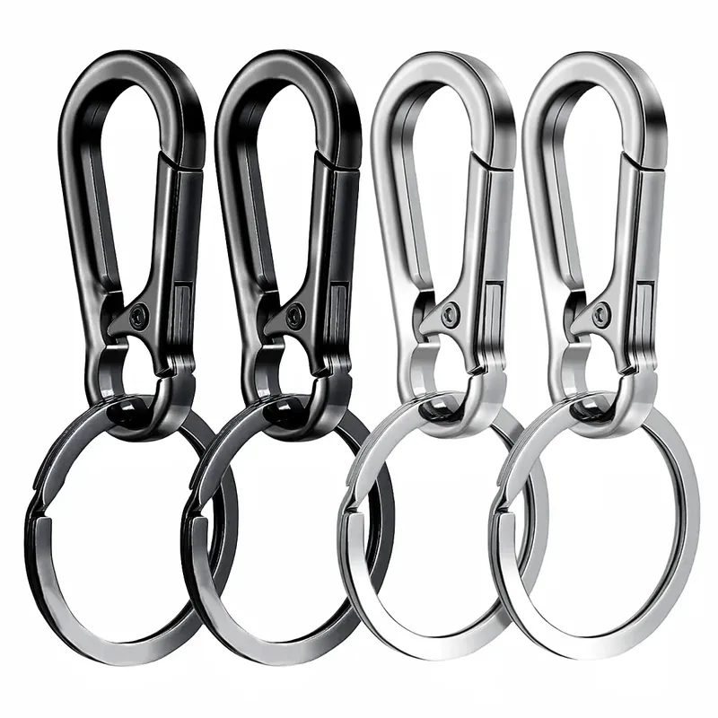 4 Stücke Karabiner Clip Schlüsselanhänger Metall Karabiner Form Schlüsselanhänger Schlüsselanhänger Schlüsselhalter Clips Hakenhalter Organizer für Autoschlüssel Finder f