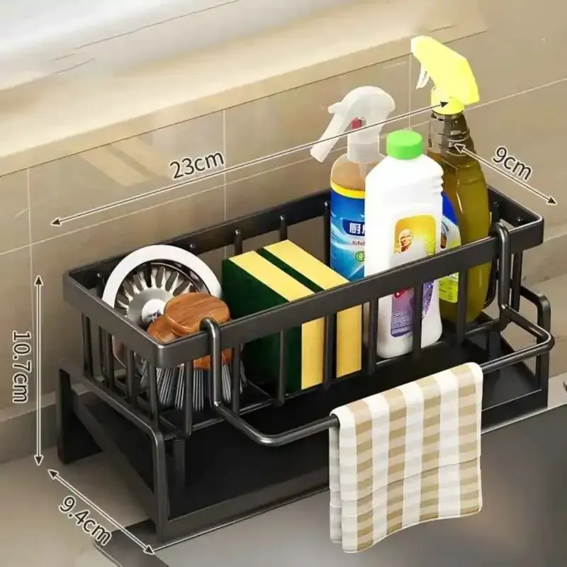 Küche Regal Lappen Lagerung Entwässerung Regal No-Punch Lagerung Rack Hause Gewürz Rack Waschbecken Wasserhahn Waschbecken Entwässerung Rack küche Zubehör