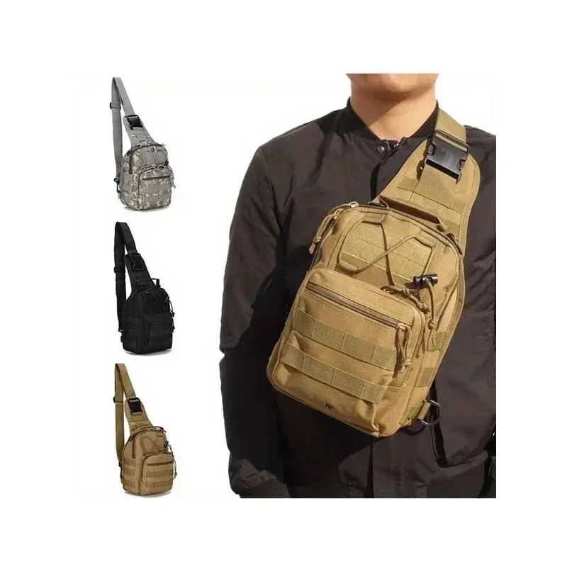 Herren Outdoor Brusttasche Camo Umhängetasche Sling Rucksack Oxford Mountain Camping Angeln Trekking