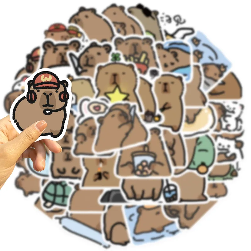 62PCS Capybara Scrapbook Aufkleber DIY Tagebuch Laptop Gepäck Skateboard Graffiti Aufkleber Spaß Stilvolle Klassische Spielzeuge