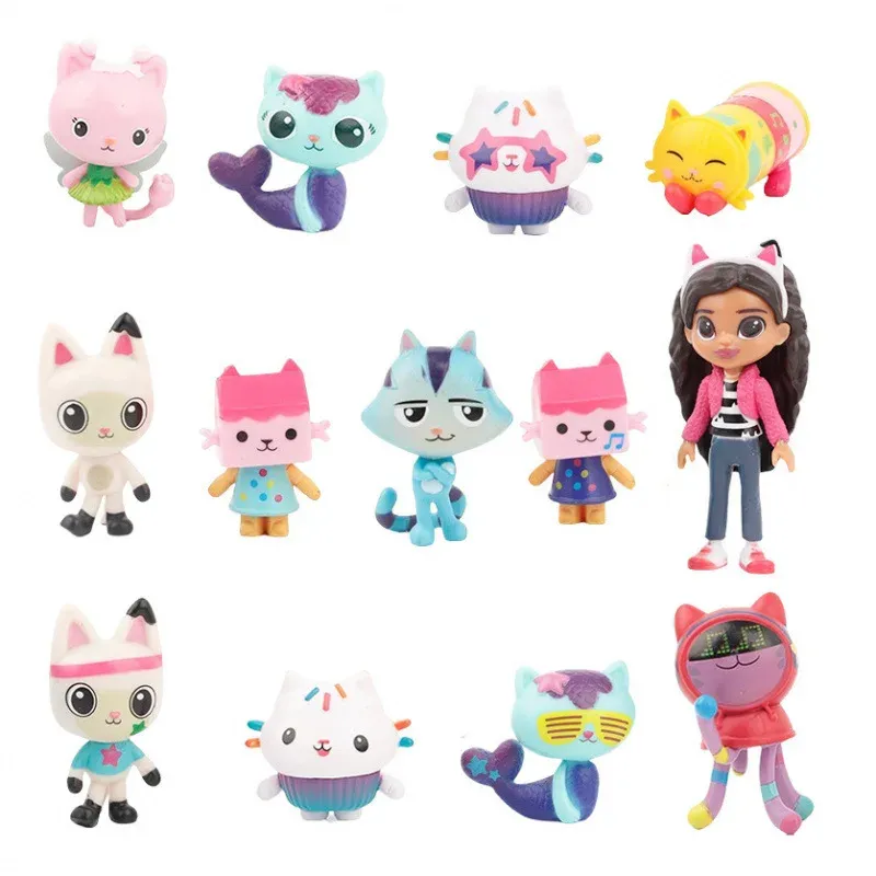 13 teile/satz Gabby's Puppenhaus Cartoon Figur Spielzeug Nette Puppe Sammlung Modell Ornament Dekoration