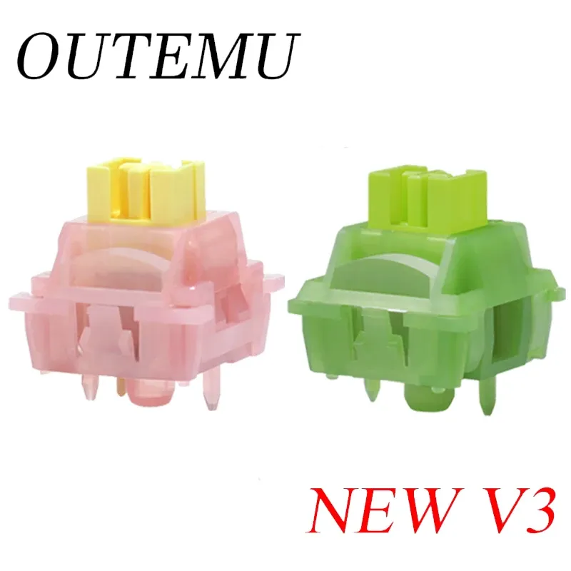 Outemu Silent Peach V3-Schalter, geschmiert, Silent Lemon V3-Schalter, mechanische Tastatur, linear, taktiler 5-poliger Absatz, Achse, Hot-Swap