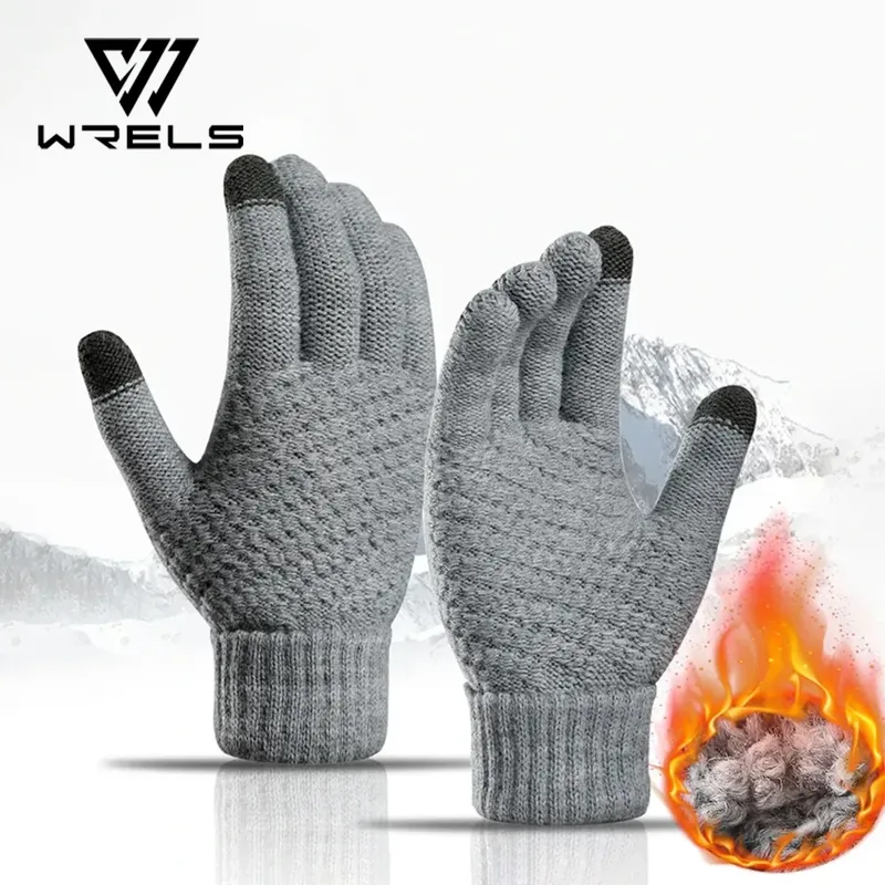 Frauen Männer Warme Winter Touchscreen Handschuhe Stretch Klassische Stricken Fäustlinge Wolle Voll Finger Outdoor Radfahren Fahren Handschuh